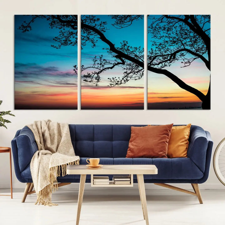 Endearing Sunset Wall Art Canvas Print Large Beach Coastal Wall Decor