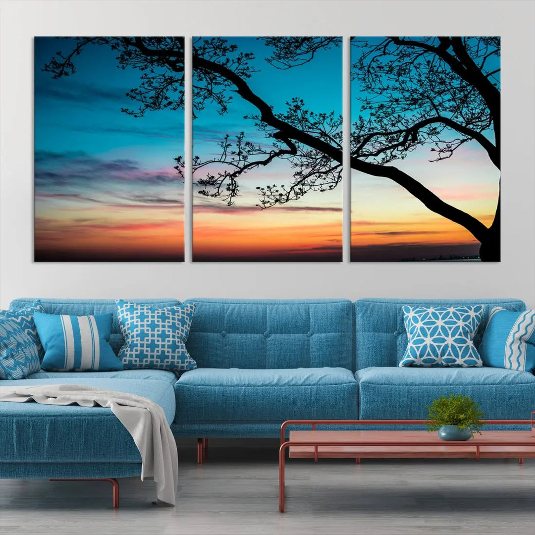 Endearing Sunset Wall Art Canvas Print Large Beach Coastal Wall Decor