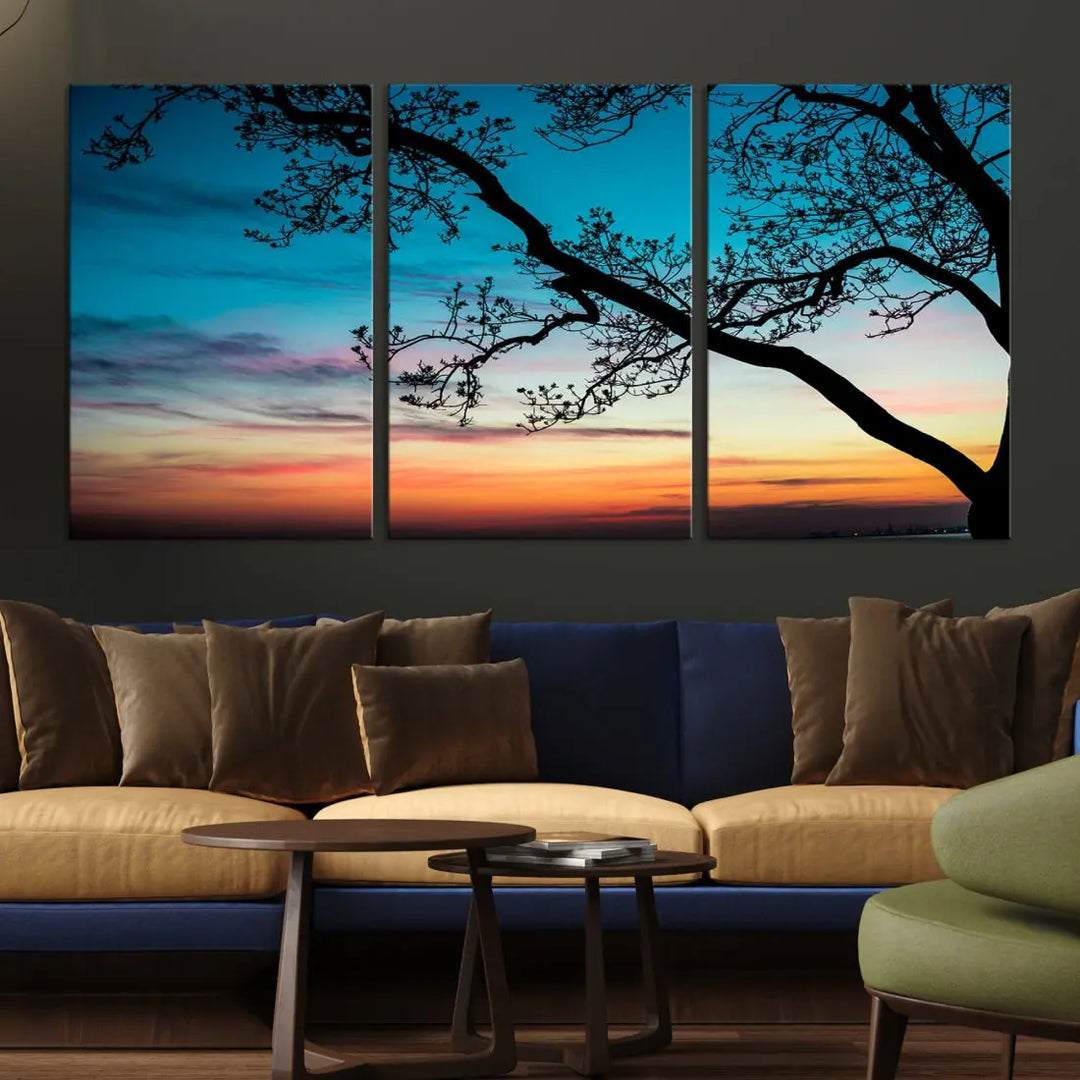 Endearing Sunset Wall Art Canvas Print Large Beach Coastal Wall Decor