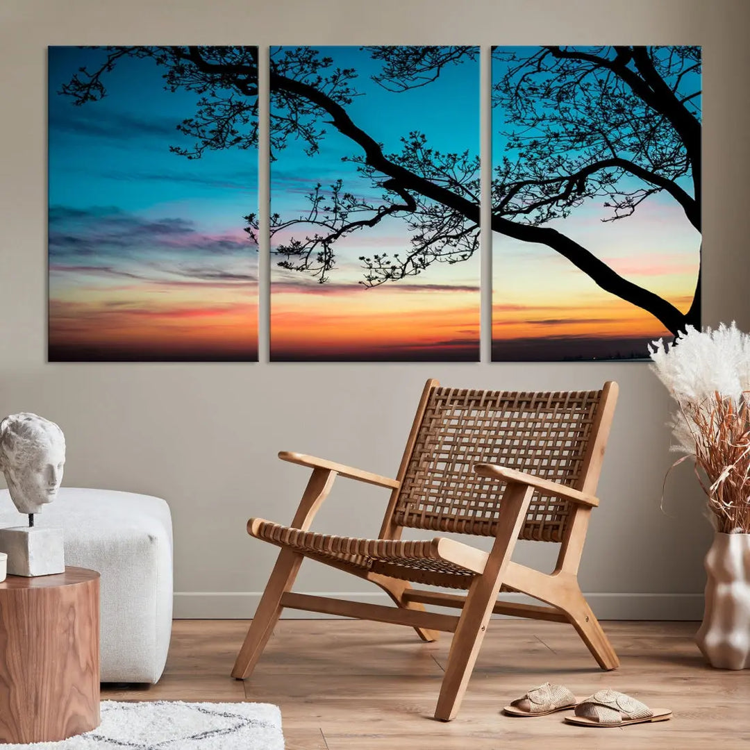 Endearing Sunset Wall Art Canvas Print Large Beach Coastal Wall Decor