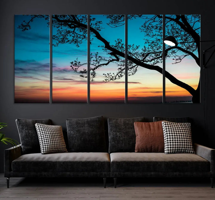 Endearing Sunset Wall Art Canvas Print Large Beach Coastal Wall Decor