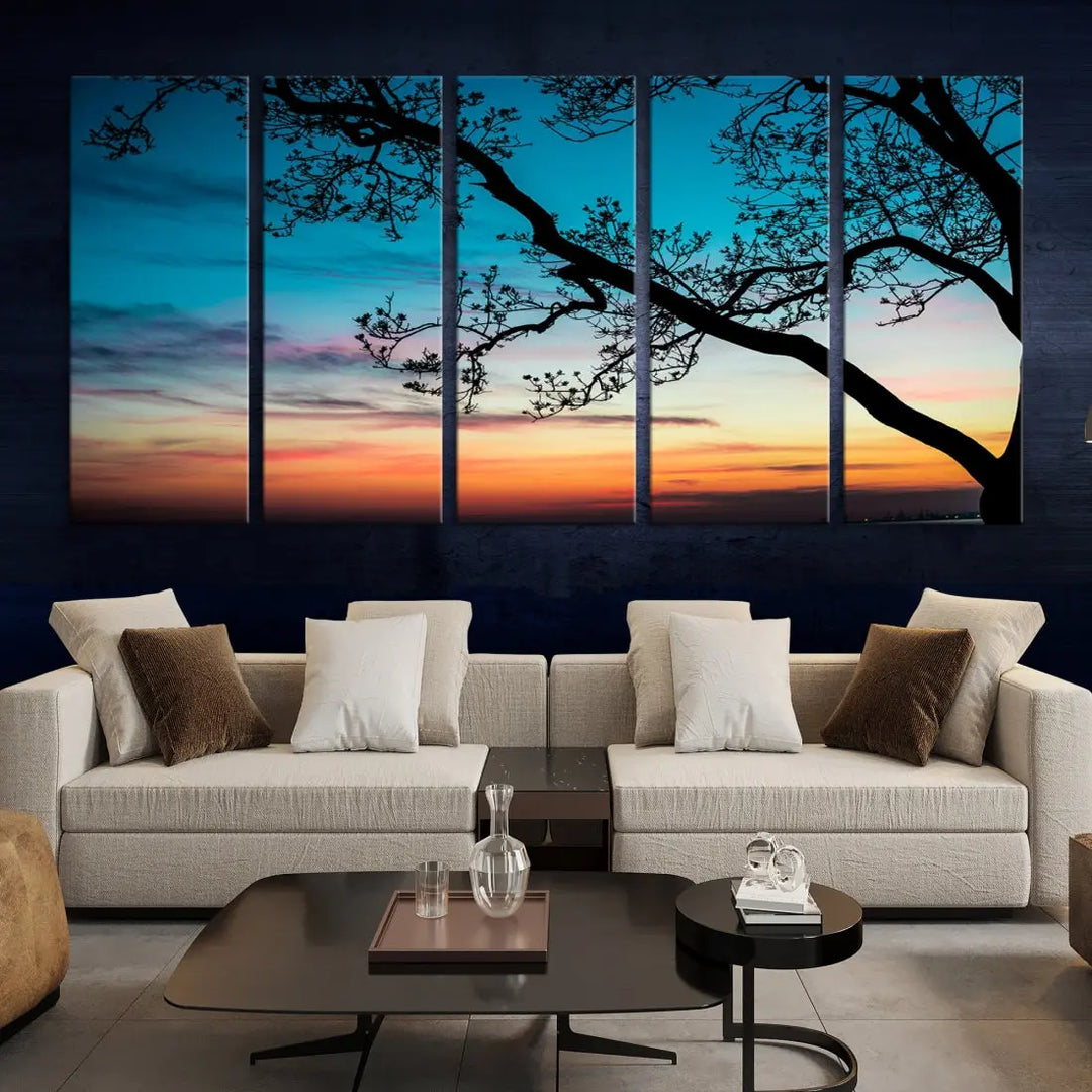 Endearing Sunset Wall Art Canvas Print Large Beach Coastal Wall Decor