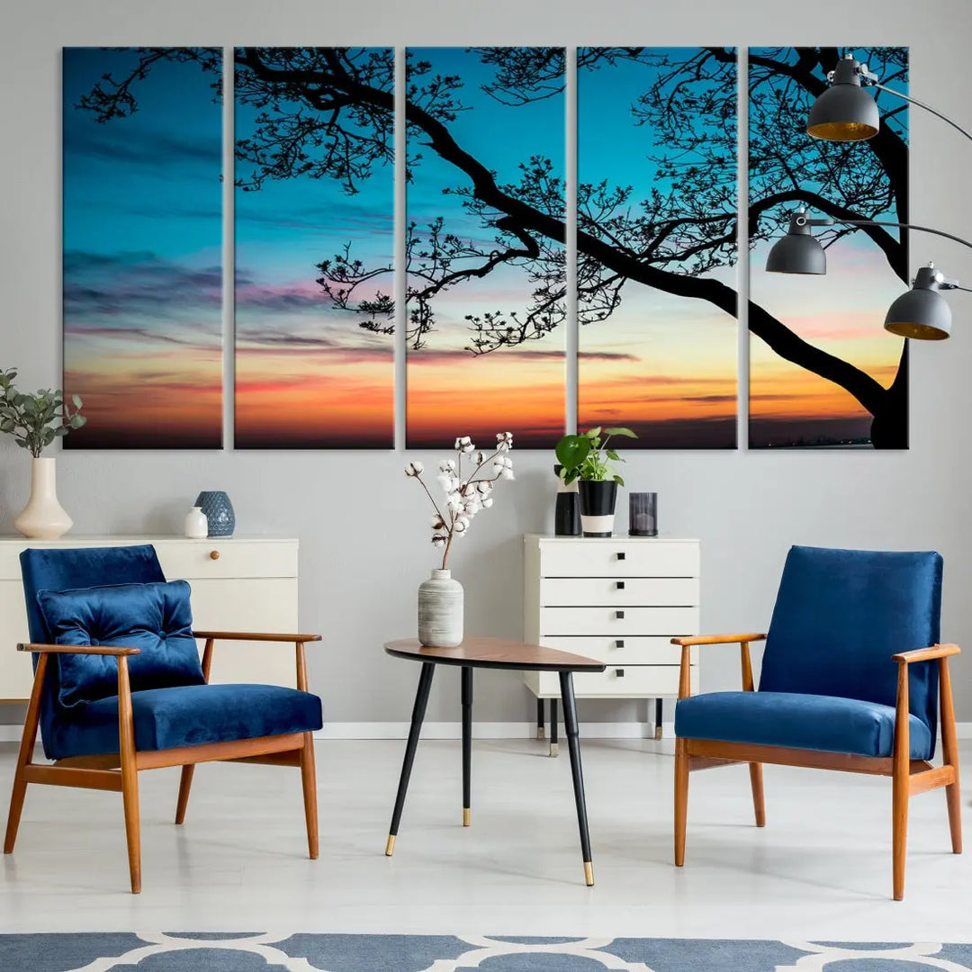 Endearing Sunset Wall Art Canvas Print Large Beach Coastal Wall Decor