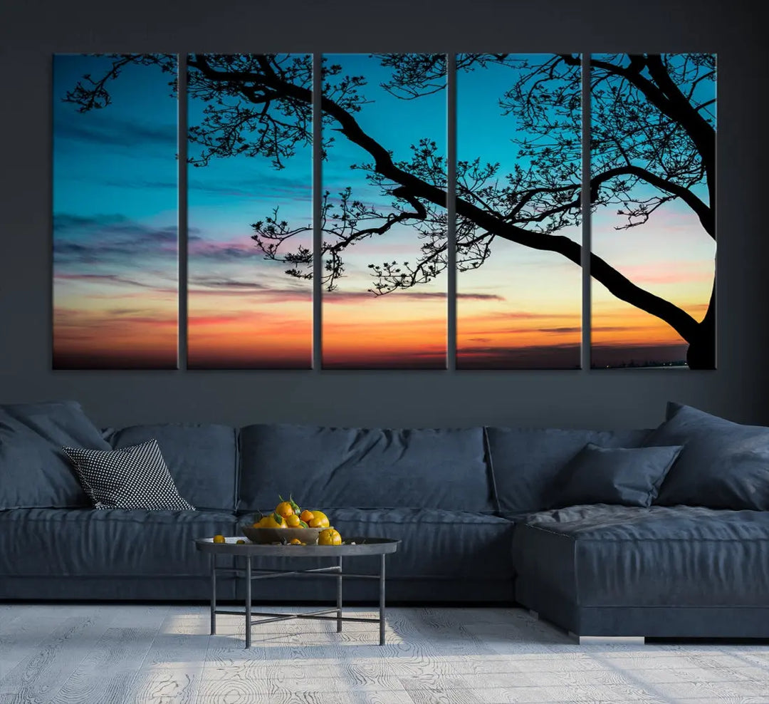 Endearing Sunset Wall Art Canvas Print Large Beach Coastal Wall Decor