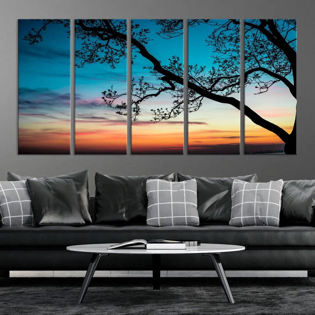 Endearing Sunset Wall Art Canvas Print Large Beach Coastal Wall Decor