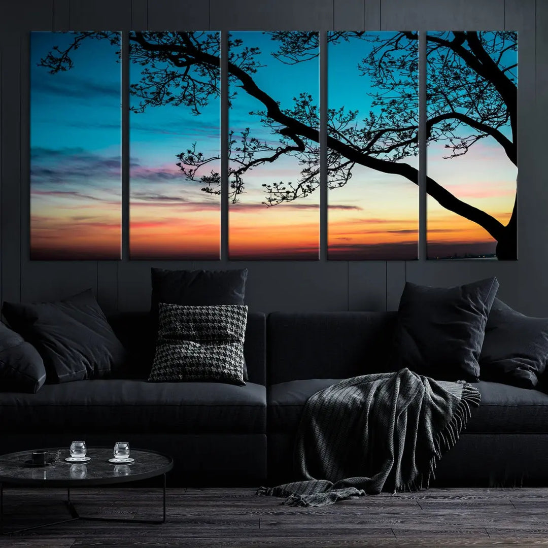 Endearing Sunset Wall Art Canvas Print Large Beach Coastal Wall Decor