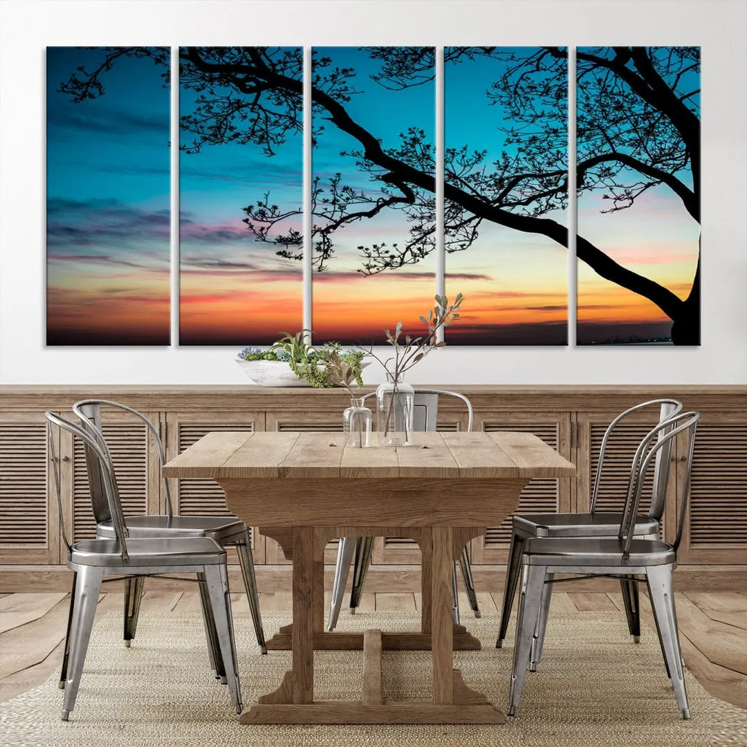 Endearing Sunset Wall Art Canvas Print Large Beach Coastal Wall Decor