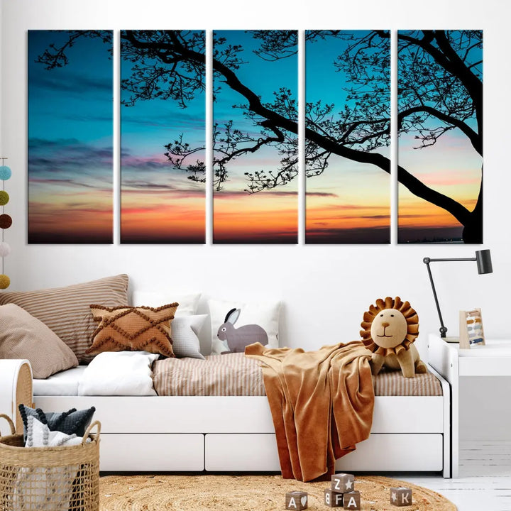 Endearing Sunset Wall Art Canvas Print Large Beach Coastal Wall Decor