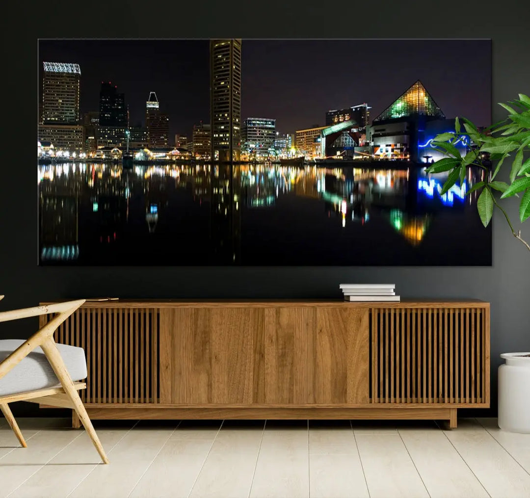 Extra Large Baltimore Skyline Wall Art Cityscape Canvas Print Home Gift