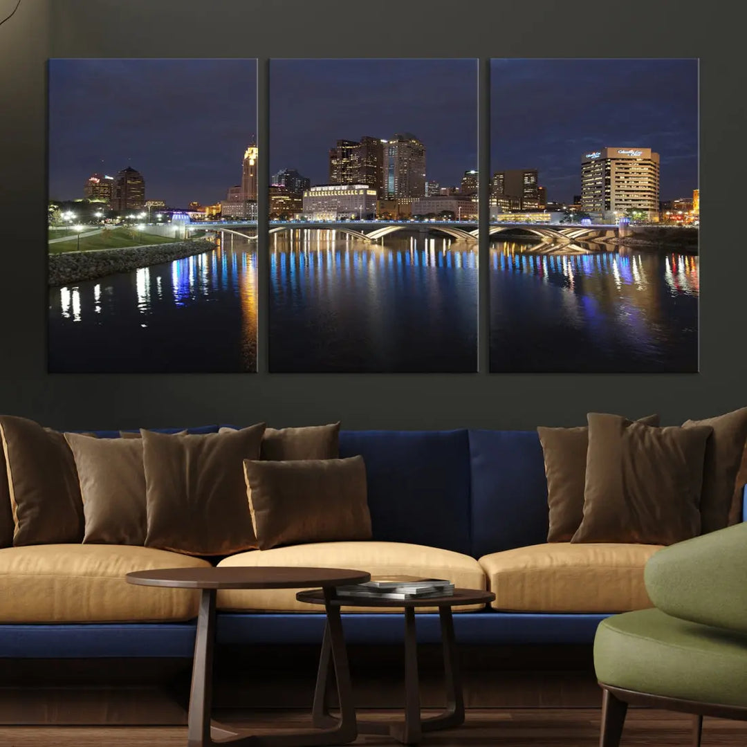 Extra Large Columbus Cityscape Skyline Wall Art Print Canvas Wall Decor