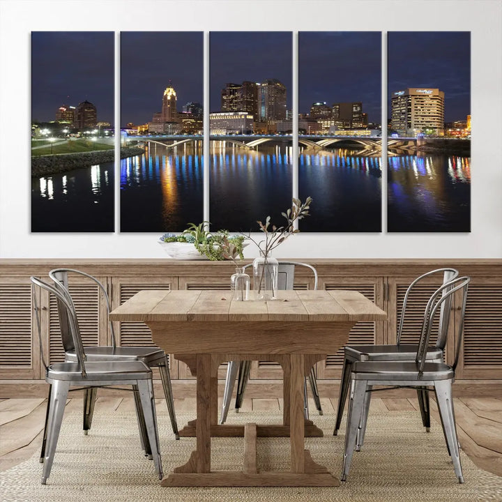 Extra Large Columbus Cityscape Skyline Wall Art Print Canvas Wall Decor