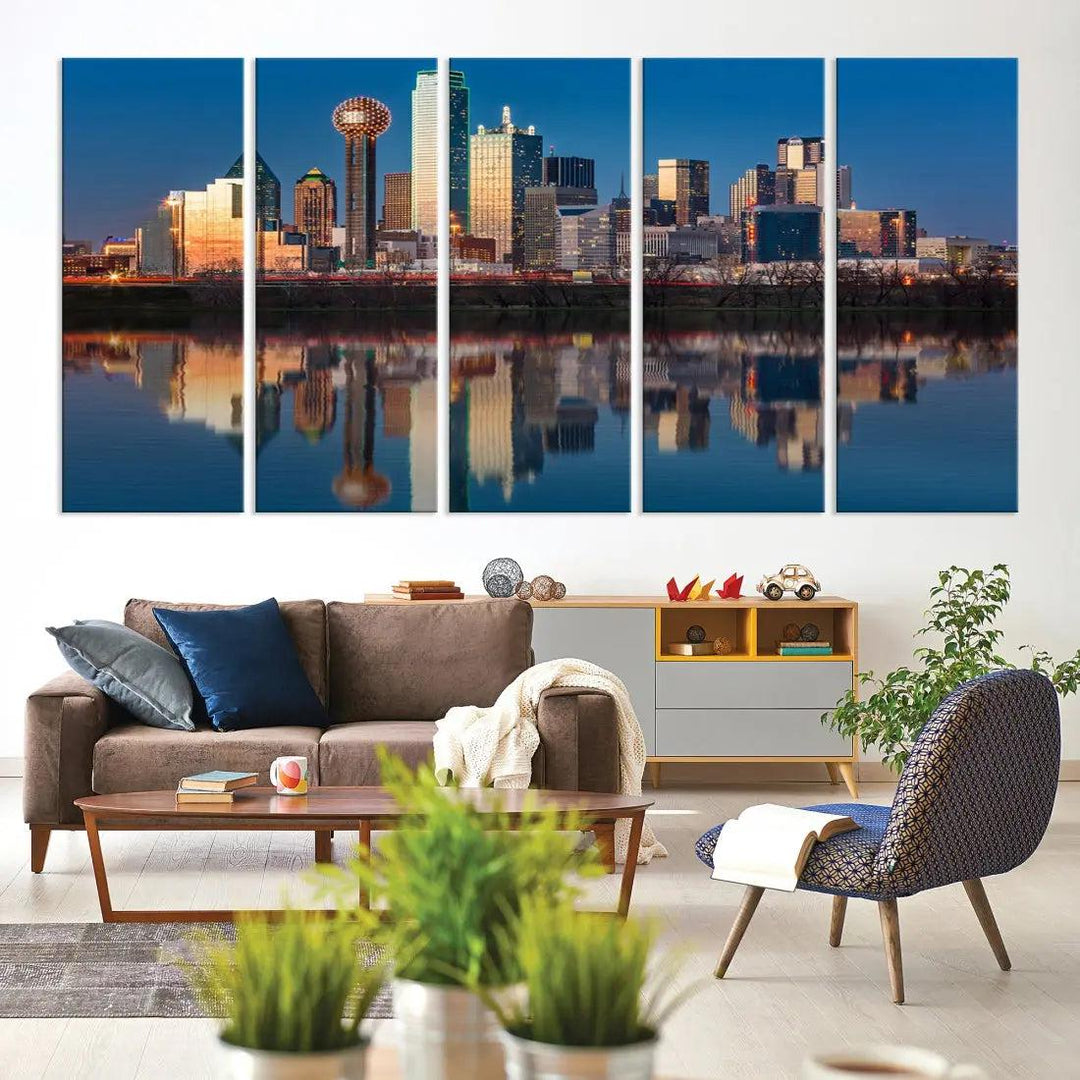 Extra Large Stunning Dallas Skyline Cityscape Art Canvas Print Wall Decor