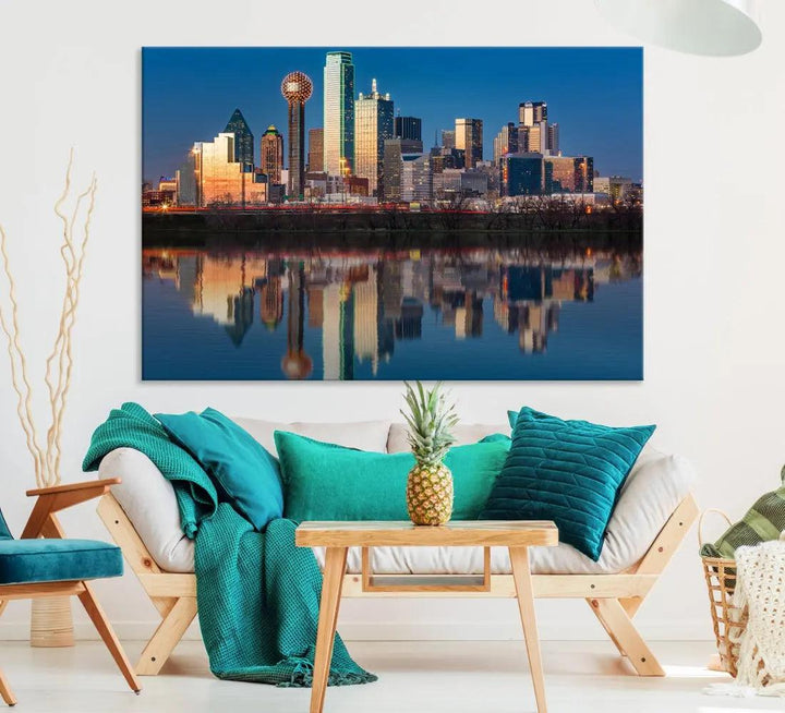 Extra Large Stunning Dallas Skyline Cityscape Art Canvas Print Wall Decor