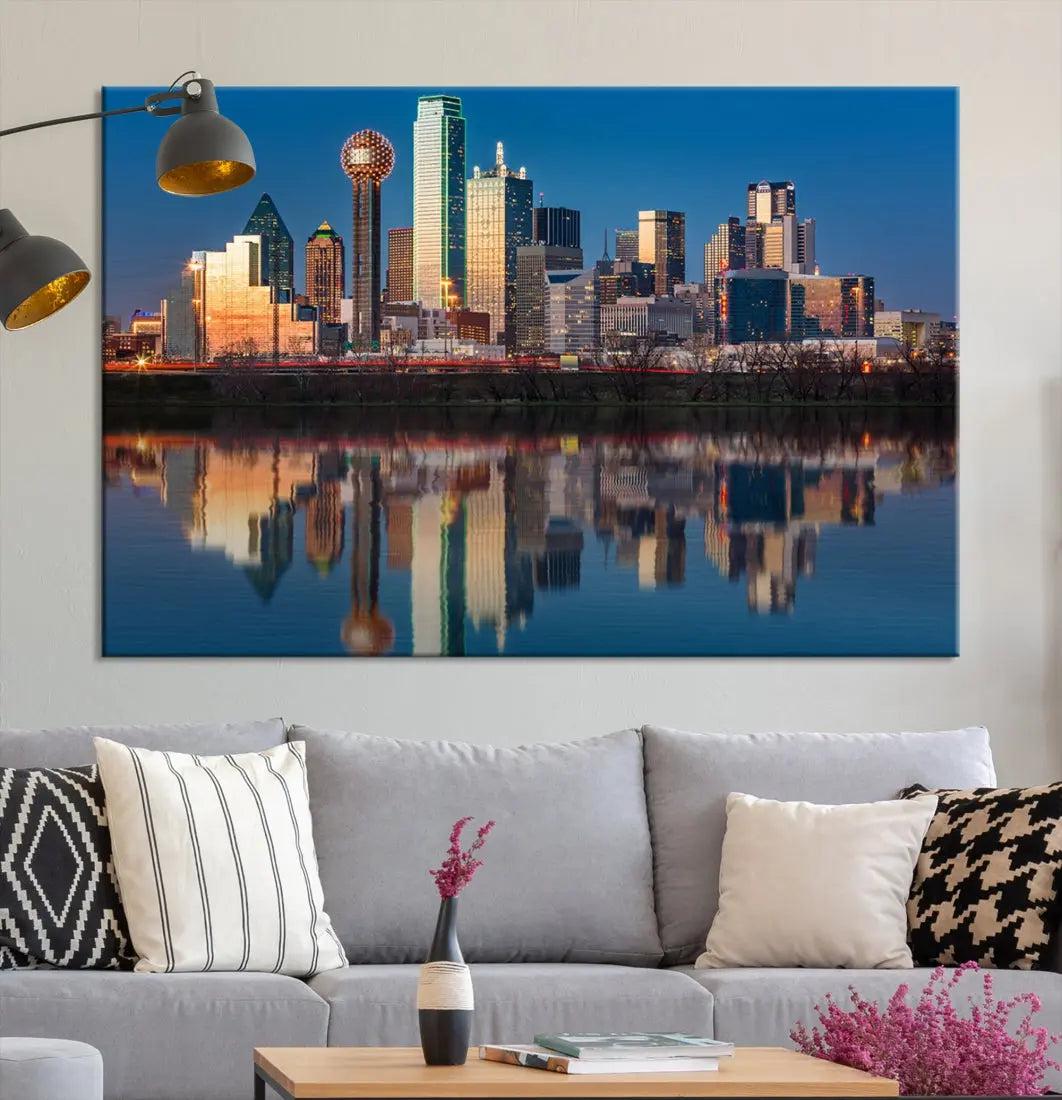 Extra Large Stunning Dallas Skyline Cityscape Art Canvas Print Wall Decor