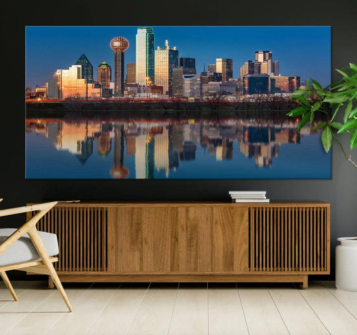 Extra Large Stunning Dallas Skyline Cityscape Art Canvas Print Wall Decor