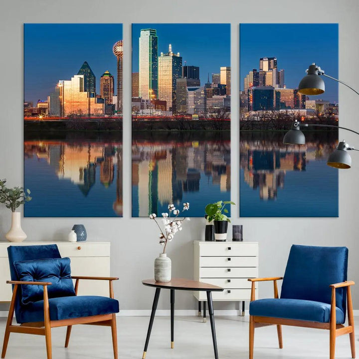 Extra Large Stunning Dallas Skyline Cityscape Art Canvas Print Wall Decor