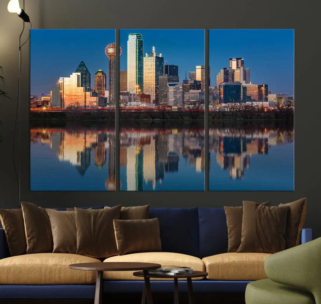 Extra Large Stunning Dallas Skyline Cityscape Art Canvas Print Wall Decor