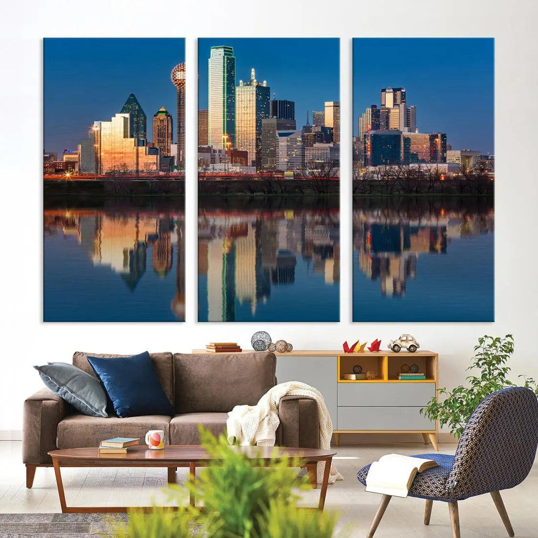 Extra Large Stunning Dallas Skyline Cityscape Art Canvas Print Wall Decor