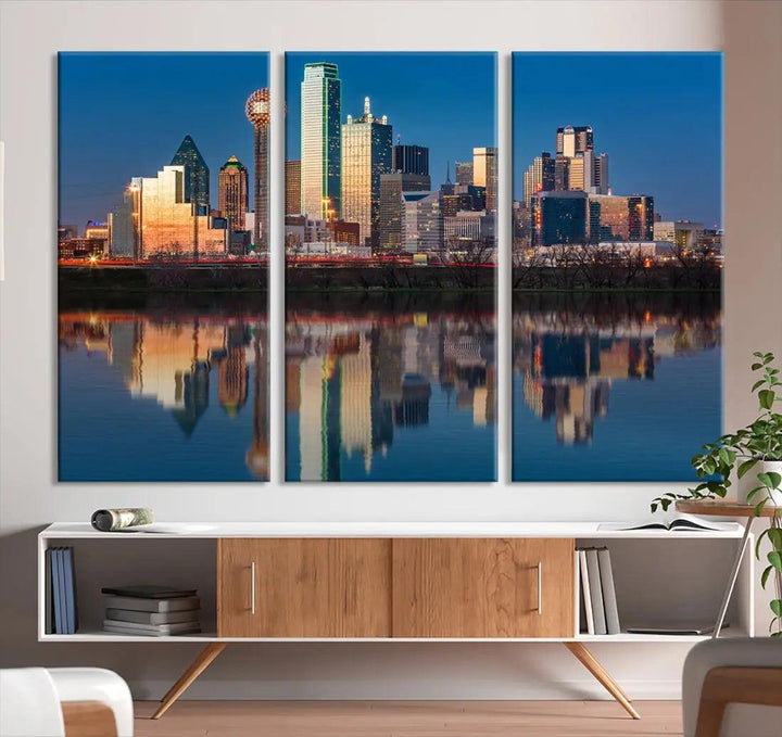 Extra Large Stunning Dallas Skyline Cityscape Art Canvas Print Wall Decor