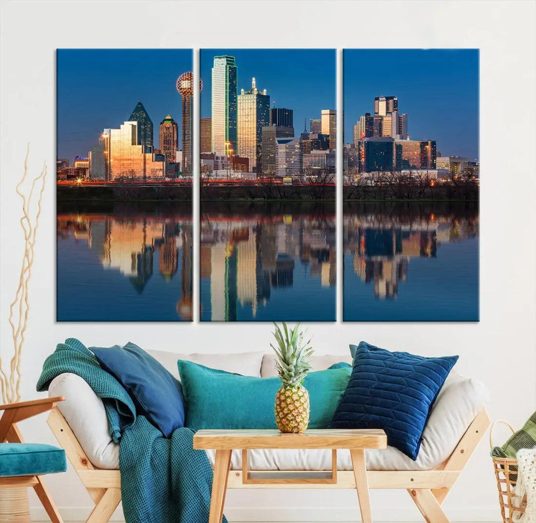 Extra Large Stunning Dallas Skyline Cityscape Art Canvas Print Wall Decor