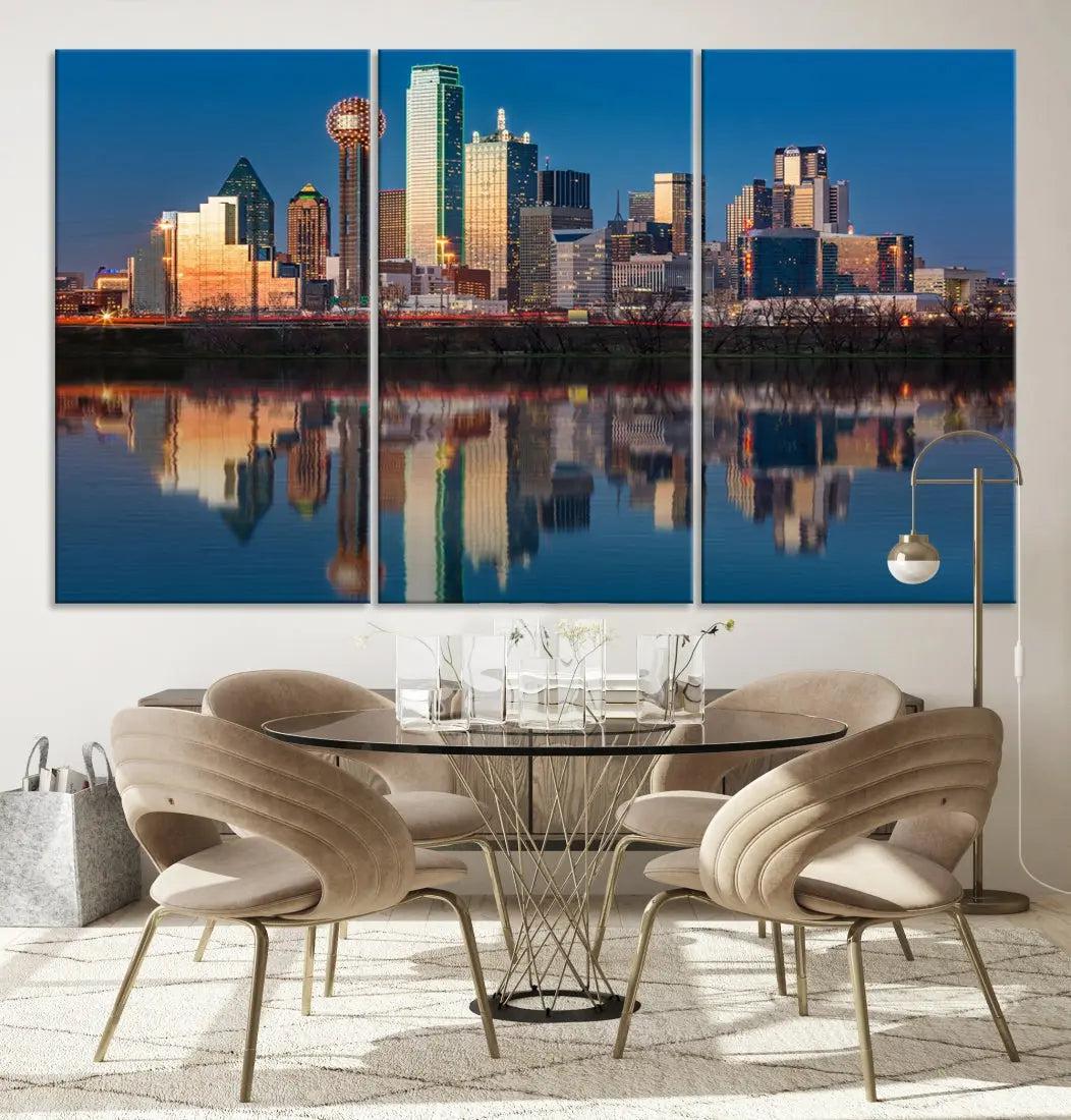 Extra Large Stunning Dallas Skyline Cityscape Art Canvas Print Wall Decor