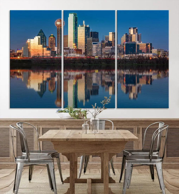 Extra Large Stunning Dallas Skyline Cityscape Art Canvas Print Wall Decor