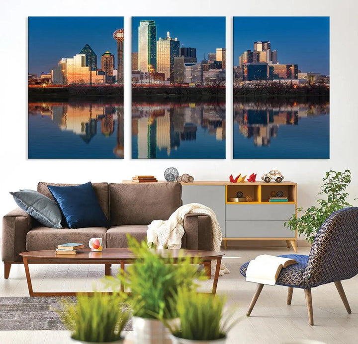 Extra Large Stunning Dallas Skyline Cityscape Art Canvas Print Wall Decor