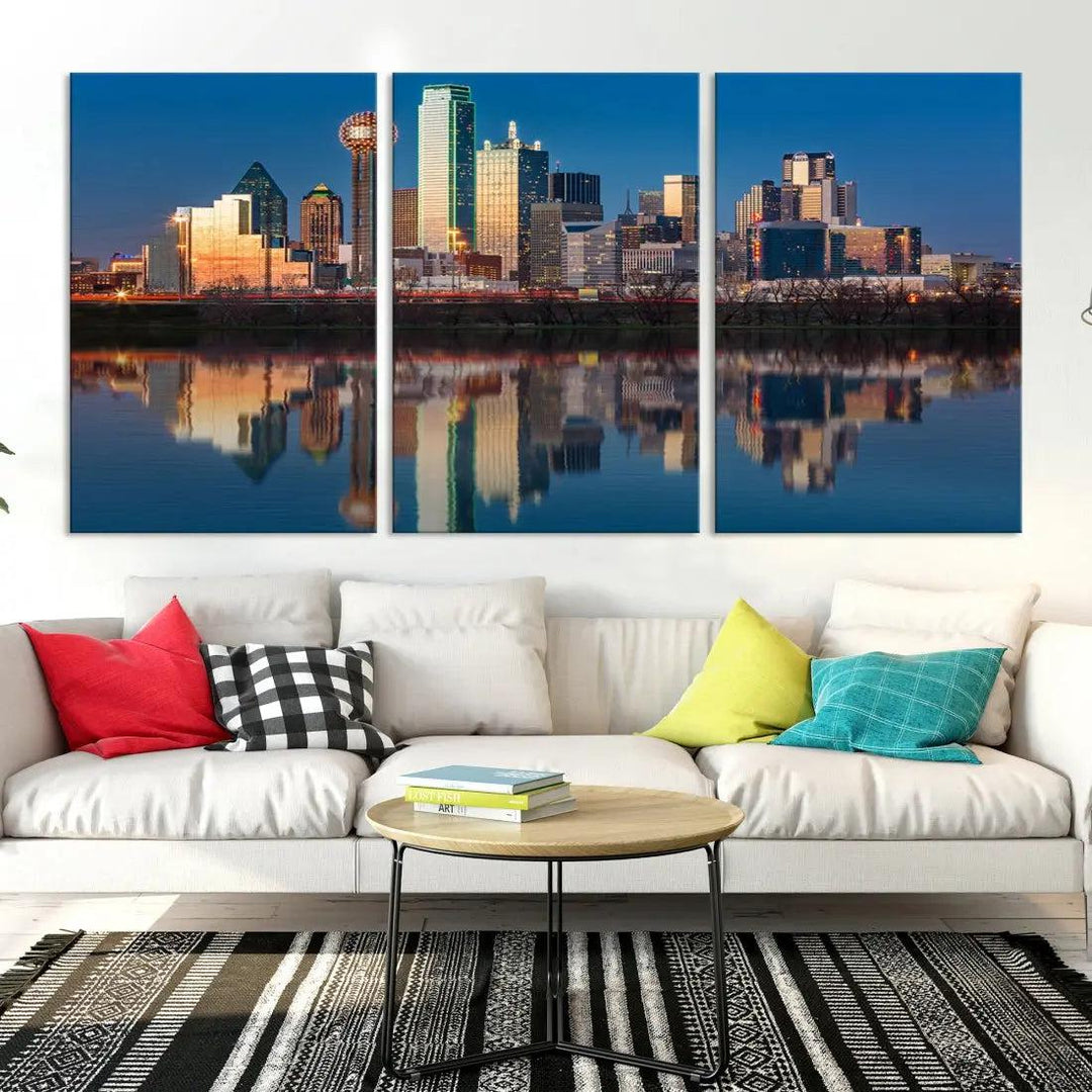 Extra Large Stunning Dallas Skyline Cityscape Art Canvas Print Wall Decor