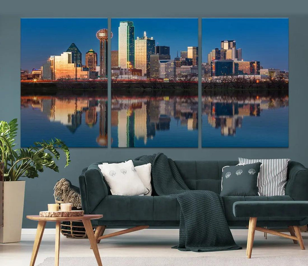 Extra Large Stunning Dallas Skyline Cityscape Art Canvas Print Wall Decor