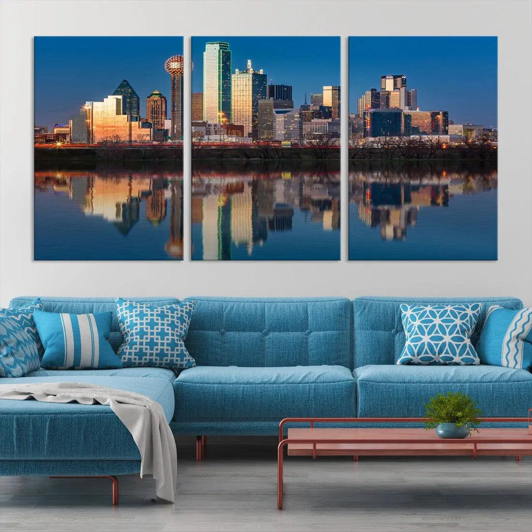 Extra Large Stunning Dallas Skyline Cityscape Art Canvas Print Wall Decor