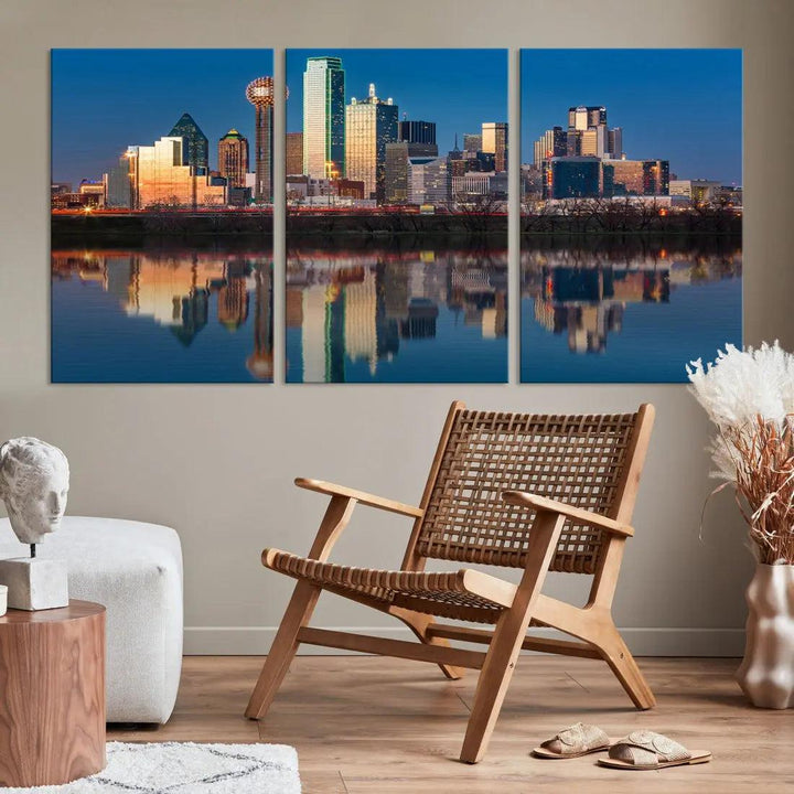 Extra Large Stunning Dallas Skyline Cityscape Art Canvas Print Wall Decor