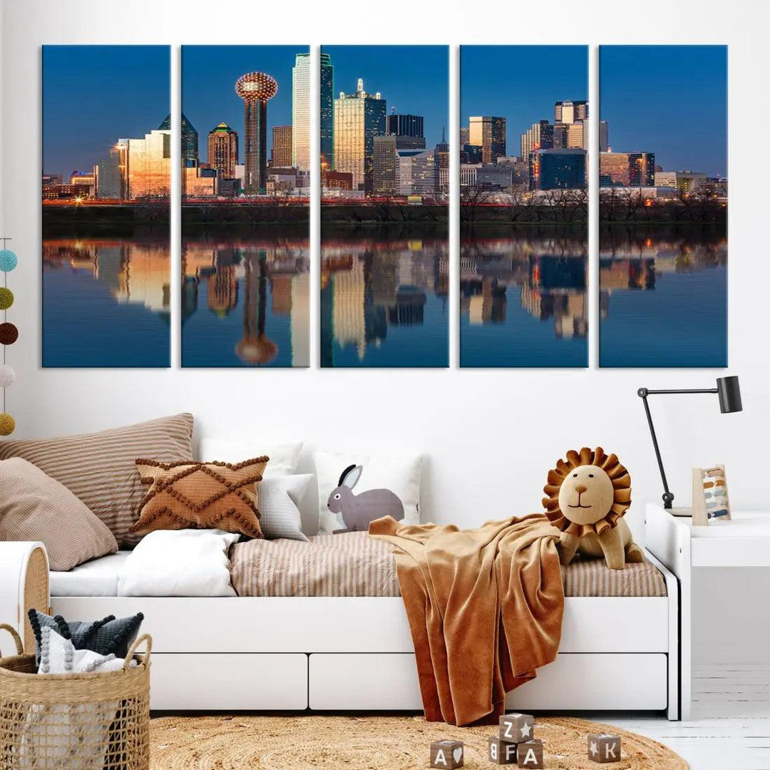 Extra Large Stunning Dallas Skyline Cityscape Art Canvas Print Wall Decor