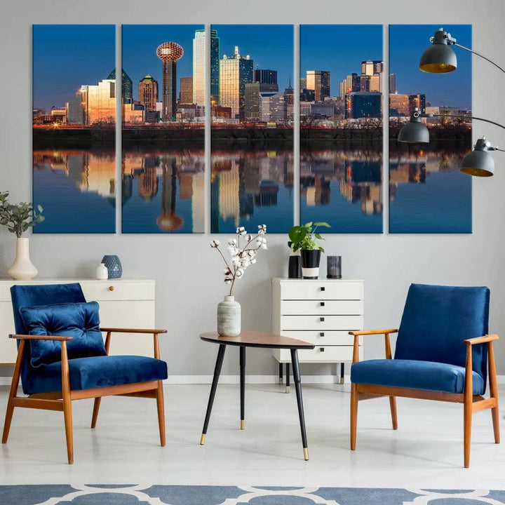 Extra Large Stunning Dallas Skyline Cityscape Art Canvas Print Wall Decor