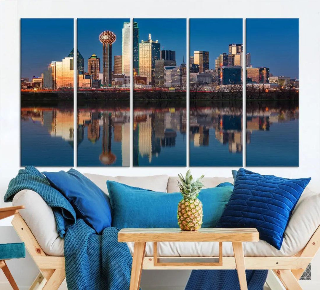 Extra Large Stunning Dallas Skyline Cityscape Art Canvas Print Wall Decor