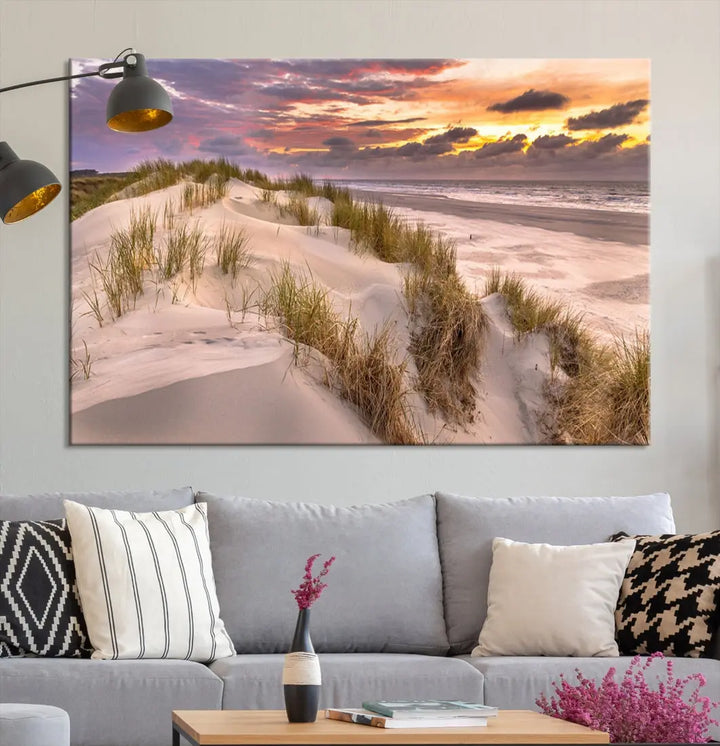 Extra Large Sunset Wall Art Canvas Print Beach Artwork for Wall Decor