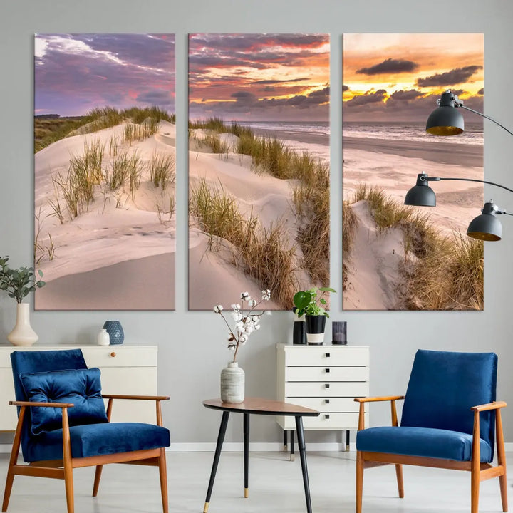 Extra Large Sunset Wall Art Canvas Print Beach Artwork for Wall Decor