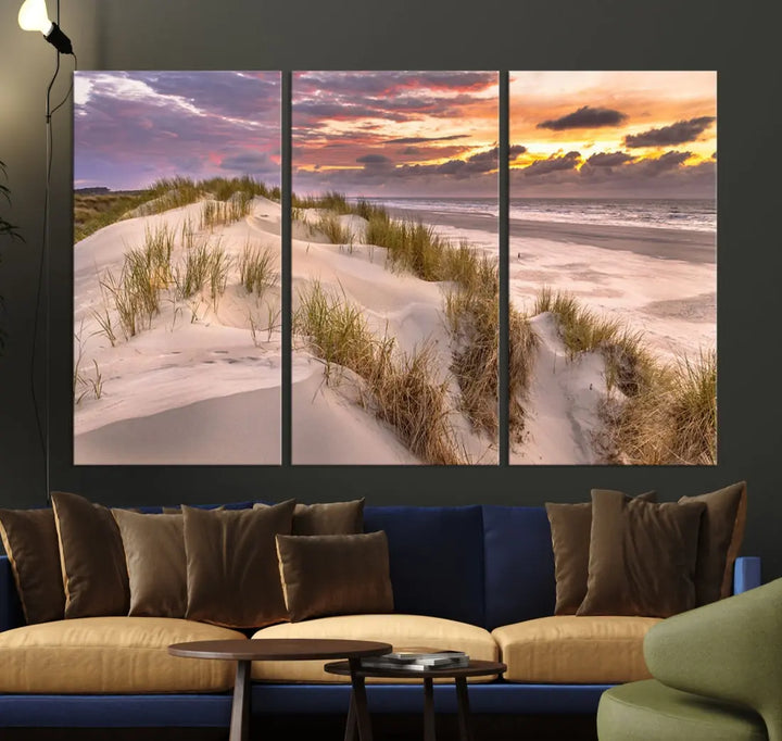 Extra Large Sunset Wall Art Canvas Print Beach Artwork for Wall Decor