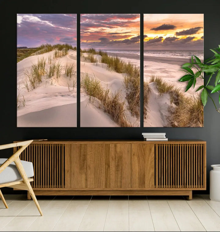 Extra Large Sunset Wall Art Canvas Print Beach Artwork for Wall Decor