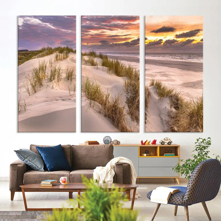 Extra Large Sunset Wall Art Canvas Print Beach Artwork for Wall Decor