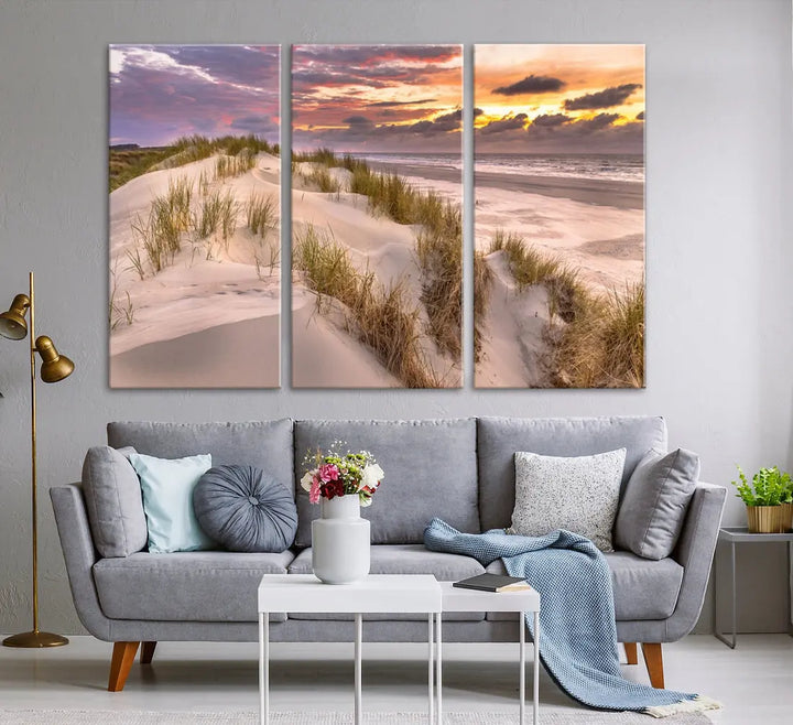 Extra Large Sunset Wall Art Canvas Print Beach Artwork for Wall Decor