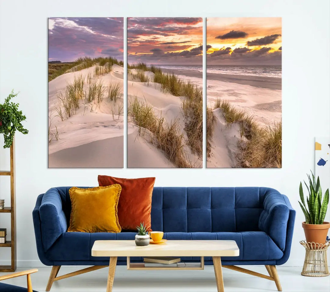 Extra Large Sunset Wall Art Canvas Print Beach Artwork for Wall Decor