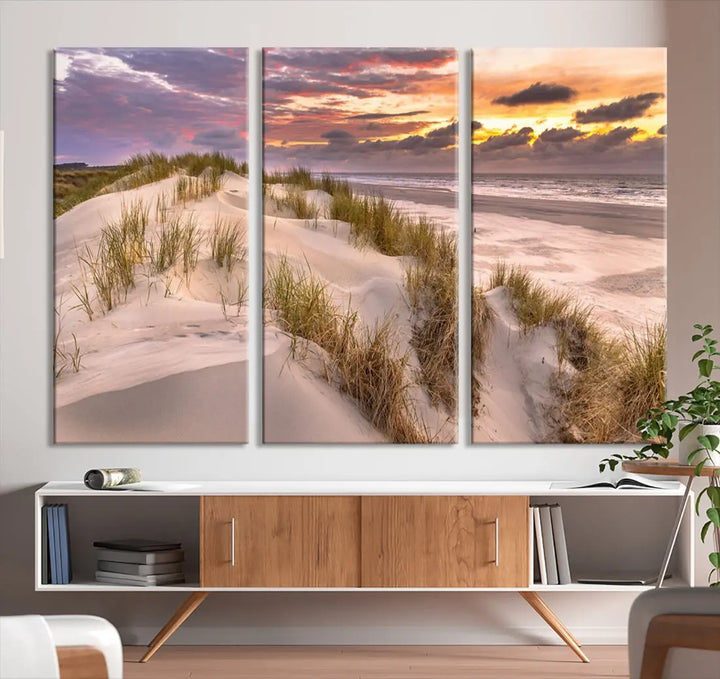 Extra Large Sunset Wall Art Canvas Print Beach Artwork for Wall Decor