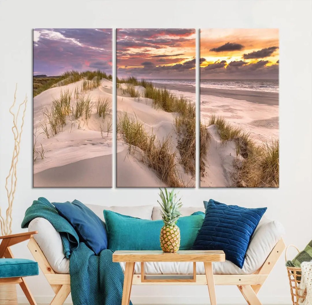 Extra Large Sunset Wall Art Canvas Print Beach Artwork for Wall Decor