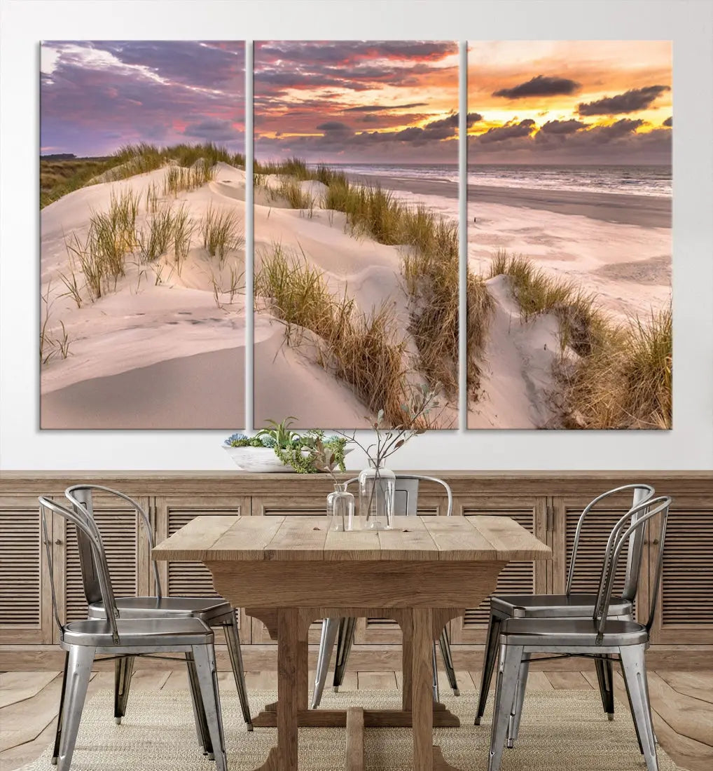 Extra Large Sunset Wall Art Canvas Print Beach Artwork for Wall Decor