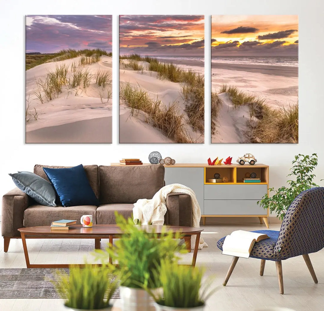 Extra Large Sunset Wall Art Canvas Print Beach Artwork for Wall Decor