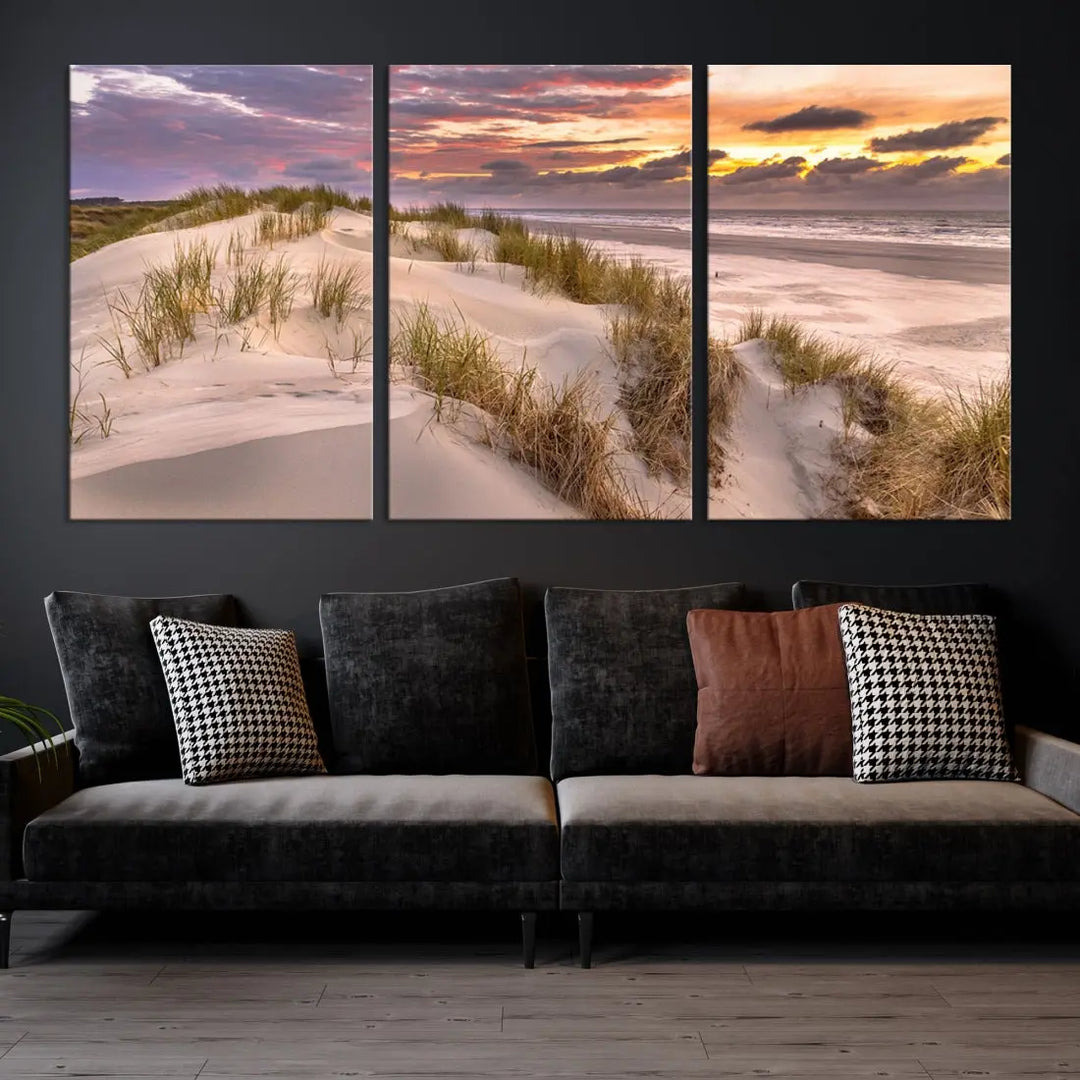 Extra Large Sunset Wall Art Canvas Print Beach Artwork for Wall Decor