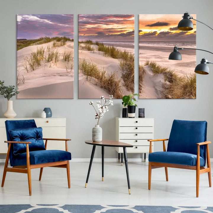 Extra Large Sunset Wall Art Canvas Print Beach Artwork for Wall Decor