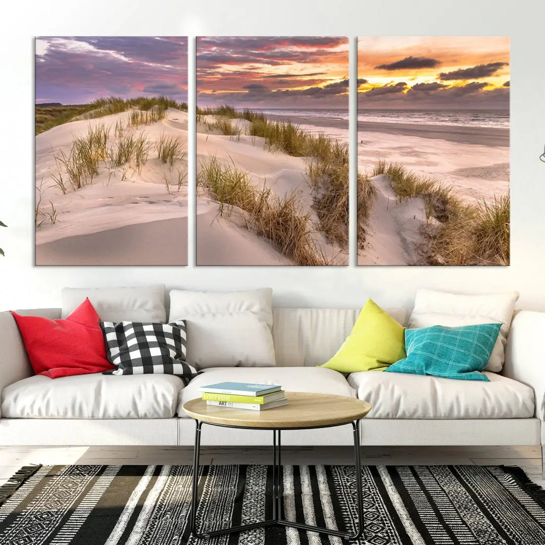 Extra Large Sunset Wall Art Canvas Print Beach Artwork for Wall Decor