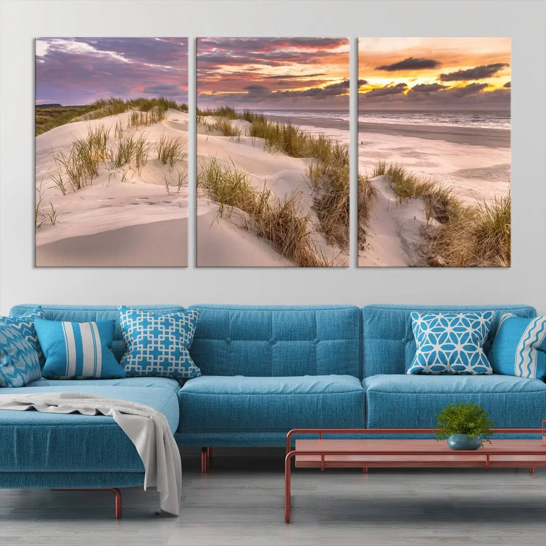 Extra Large Sunset Wall Art Canvas Print Beach Artwork for Wall Decor