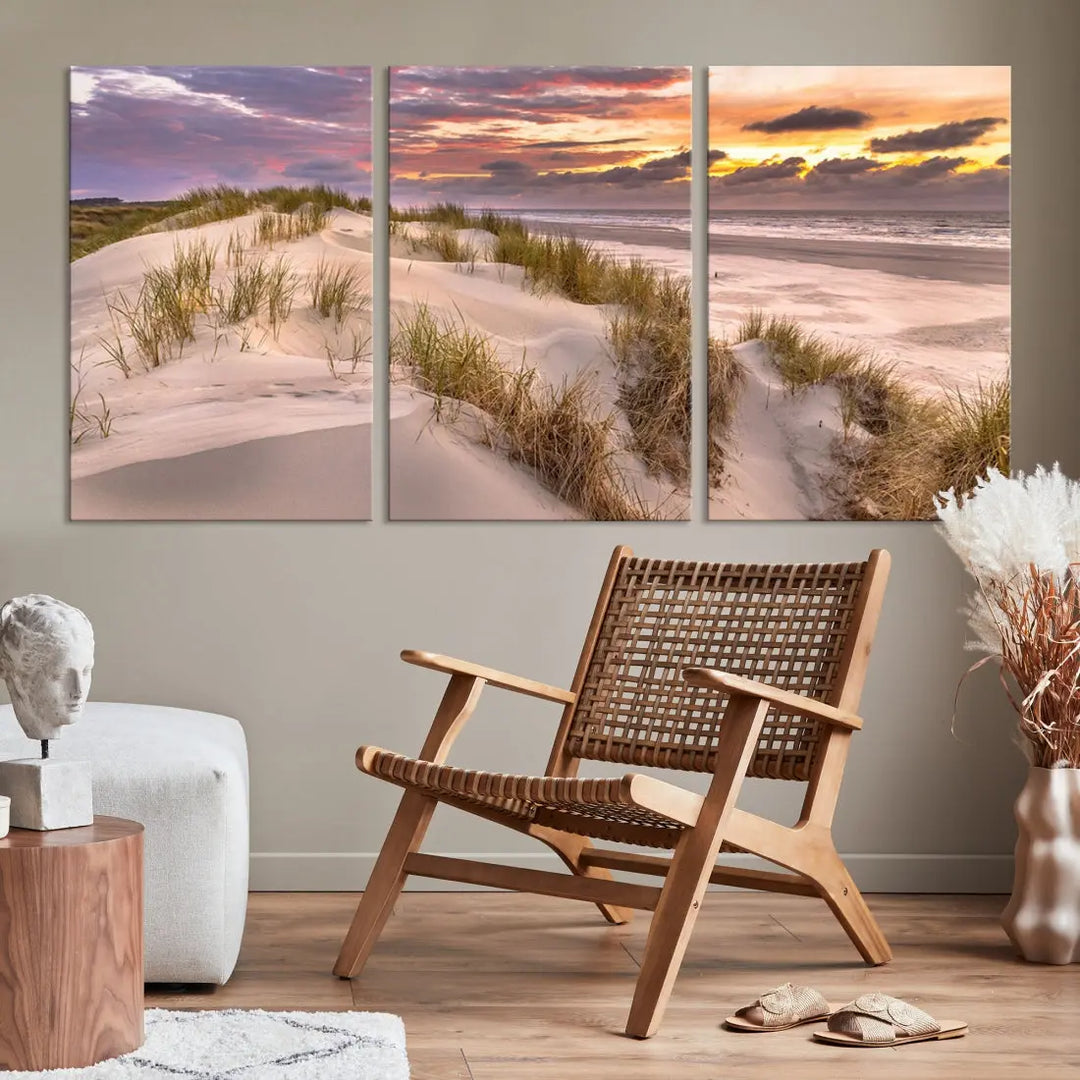 Extra Large Sunset Wall Art Canvas Print Beach Artwork for Wall Decor